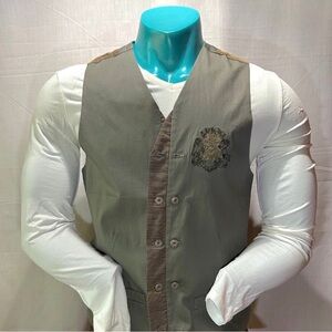 English Laundry military green cotton embroidered Designed Christopher Wicks